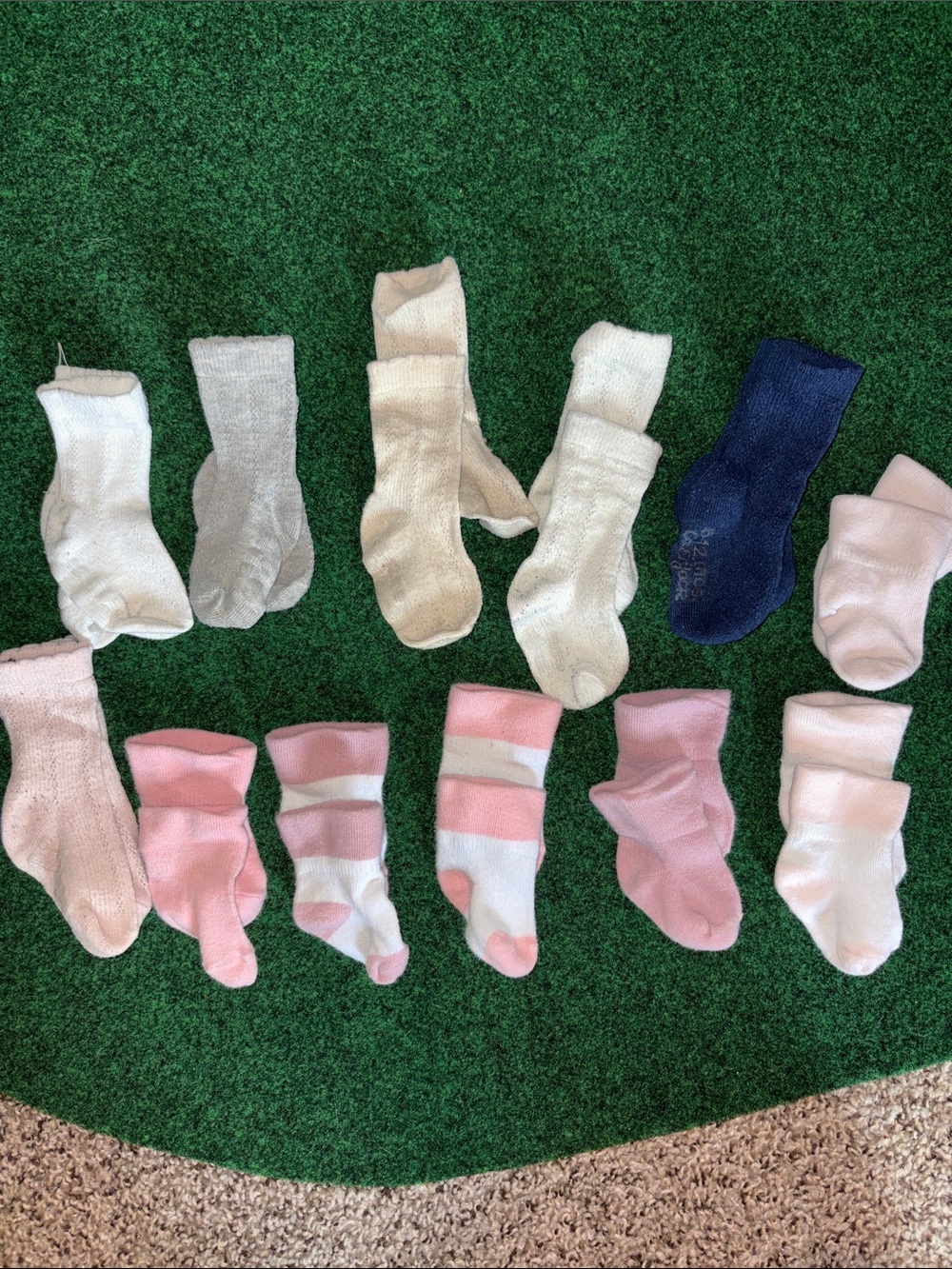 Baby Socks Bundle - Pink, White, Cream & Navy Assortment